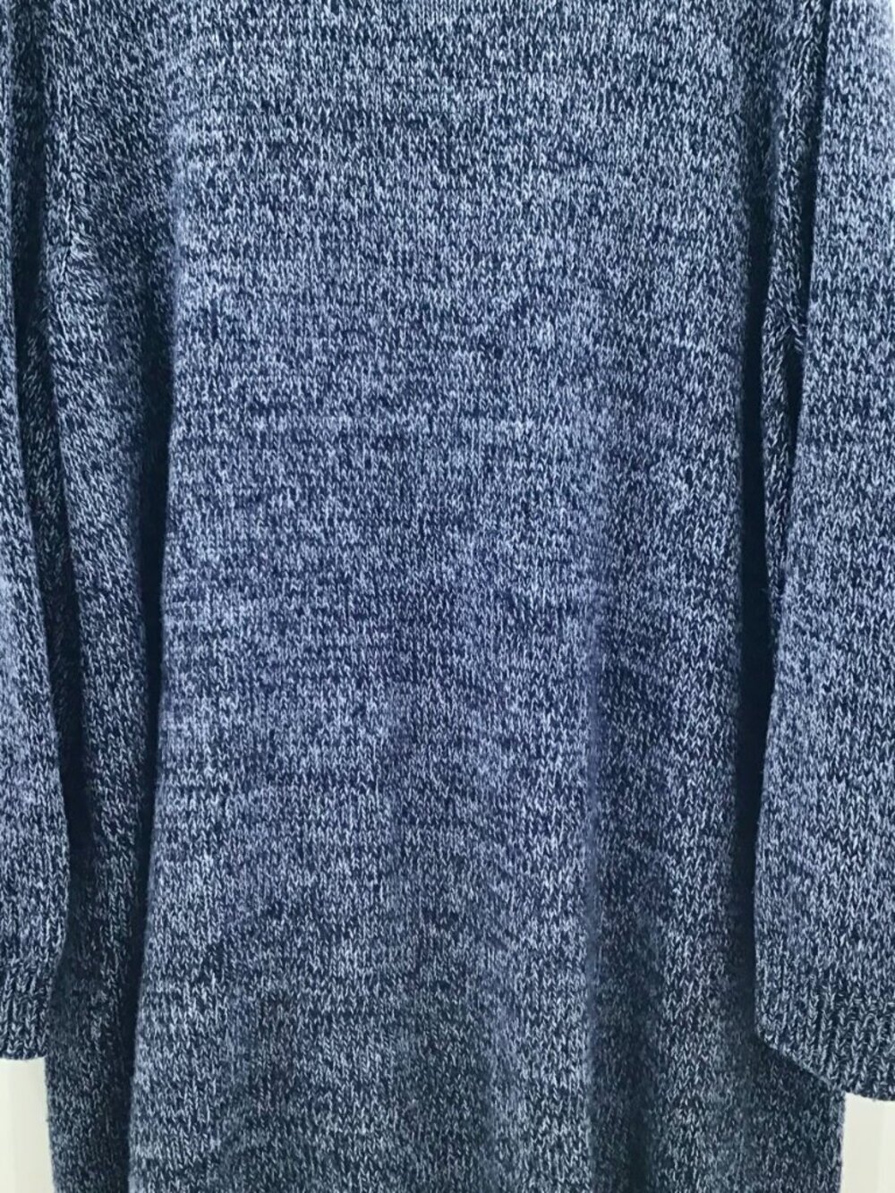 Women's 2X Cardigan Sweater Tunic Length Marled Blue Chunky Pockets Lagenlook - Picture 8 of 9